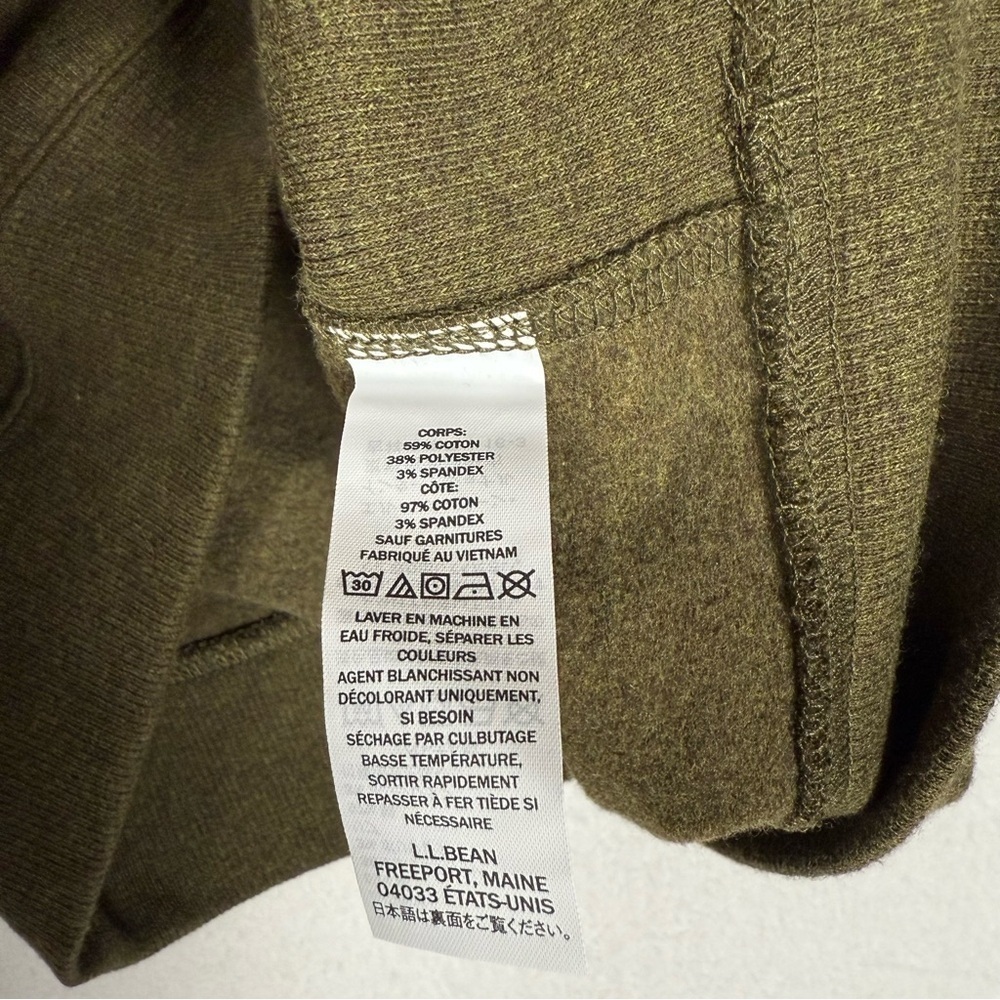 LL Bean Men Slightly Fitted Colorblock Crewneck Sweatshirt Green Brown XL 509939 - Picture 7 of 8